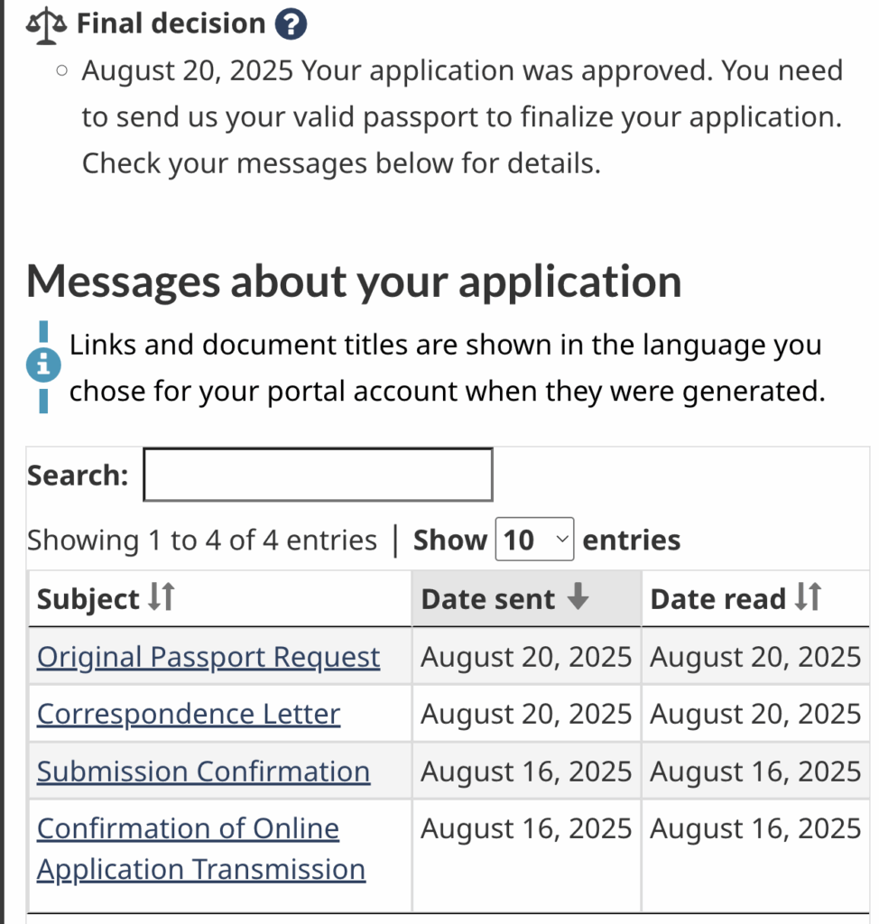 IRCC approval notice confirming PGWP approval in Canada