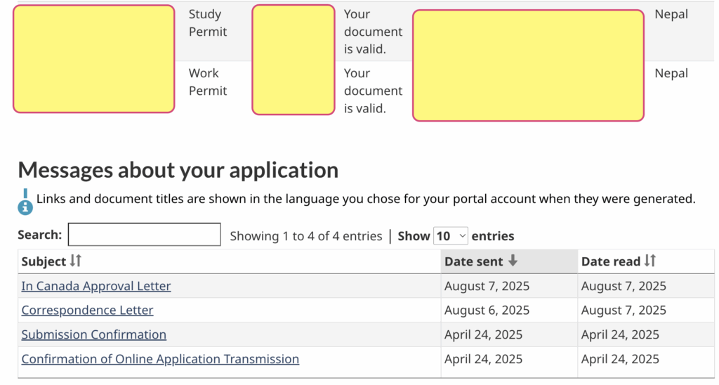 Approval screenshot from the GC Key account of the restoration application.